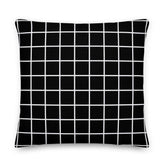 White Small Grid on Black Decorative Throw Pillow Cushion, Pillow, $ 64.50, A Moment Of Now™